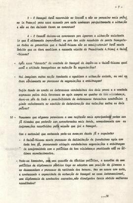 Relatório-síntese da missão do Camarada 1° Comandante Honório Chantre, membro da Comissão Política do PAICV e Ministro da Defesa Nacional a Guiné-Bissau, no dia 14 de janeiro de 1984