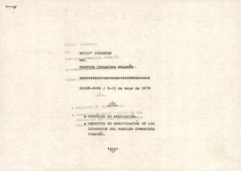 XXIII Congresso del Partido Comunista Francês: Proyeto de resolucion e modification  de los estatutos  del Partido Comunista Francês