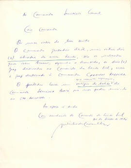 Carta de Julinho de Carvalho ao Secretário-Geral do PAIGC