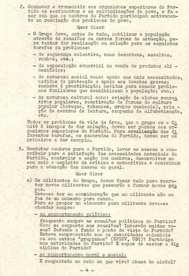 Direção Regional de Santiago. Da organização dos Grupos de Base e Comités de subúrbio ou de localidade