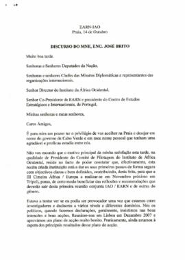 III Cimeira dos Chefes de Estado e Governo África -UE-Trípoli:  Discurso do MNE, Engº. José Brito