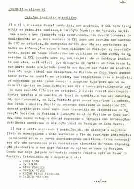 Ata da reunião da Comissão Nacional de Cabo Verde,  Conacri, 10 maio 1974