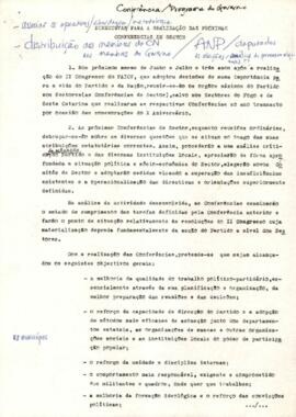 Diretivas para a realização das próximas Conferências de Setor