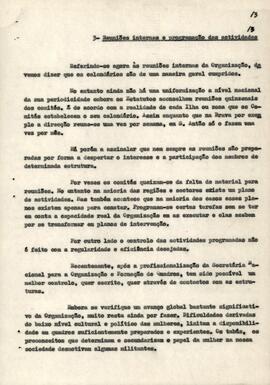 Relatório da OMCV e programa de ação para 1982