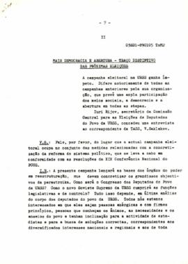 Sobre mais democracia e abertura -Traço distintivo das próximas eleições, por Iuri Rijov