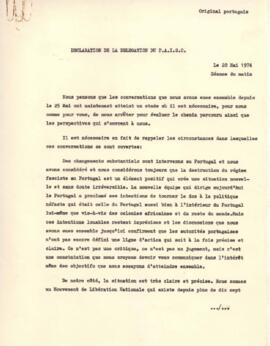 Déclaration de la délégation du PAIGC