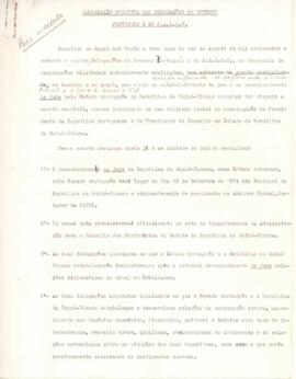 Declaração conjunta do Governo Português e do Partido Africano para a Independência da Guiné e Cabo Verde (PAIGC)