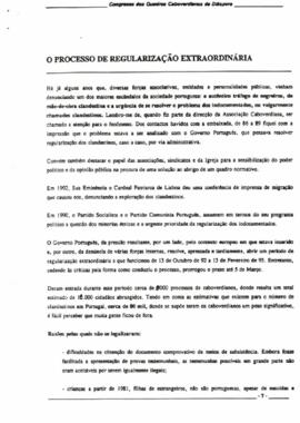 II Congresso dos Quadros Caboverdianos da Diáspora: O Processo de Regularização Extraordinária