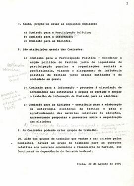 Proposta de Reorganização do Secretariado: PAICV - Conselho Nacional