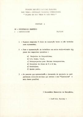 Seminário Florestal: Circular nº 4  sobre a apresentação de trabalhos, por José Bucarey