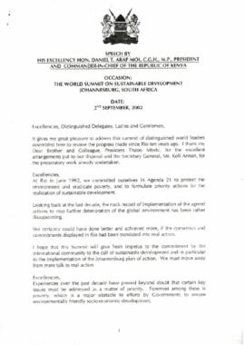 Speech by, His Excellency Hon. Daniel T.Arap Moi, C.G.H., M.P, President and Commander in Chief of the Republic of Kenya