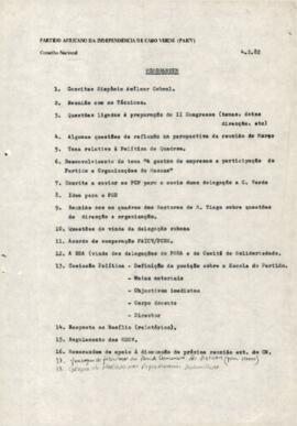 Partido Africano da Independência de Cabo Verde: Memorandum
