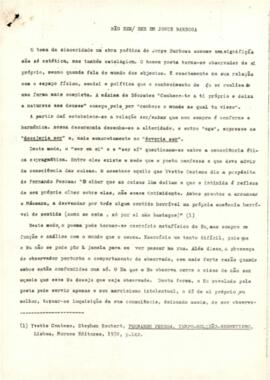 Simpósio sobre a cultura e a literatura caboverdiana: Não ser/ser em Jorge Barbosa, por Maria Elsa Rodrigues dos Santos