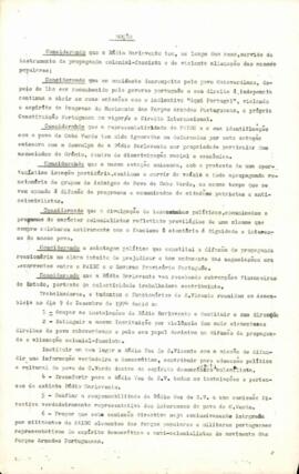 Cópia da moção relativa à ocupação das instalações da Rádio Barlavento e destituição da sua direção