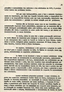 Relatório da OMCV e programa de ação para 1982