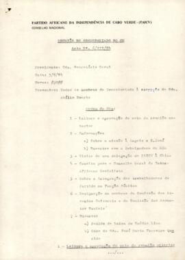 Ata nº 6/III/84, do Conselho Nacional do PAICV