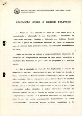 Resolução sobre Regime Político