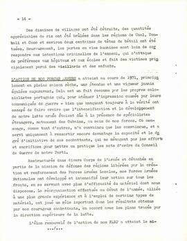 Rapport bref sur la lutte en 1971, par Amílcar Cabral, Secrétaire Général du PAIGC
