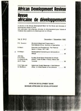 African Dévelopment Review = Revue africaine de Développement
