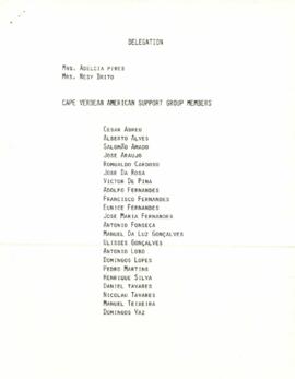 Delegation: Cape Verdean American Support Group Members