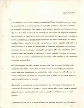 Proposta da delegação do PAIGC