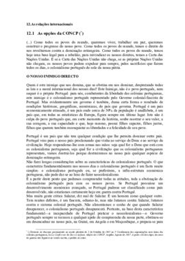 As relações internacionais:  As opções da CONCP