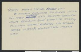 Manuscrito do Comandante Pedro Pires ao camarada Aristides Pereira, acerca da negociação da independência