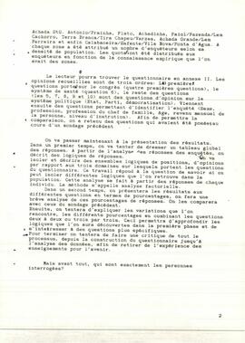 Sondagem por ocasião do III Congresso. Resultados