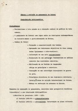 Simpósio Amílcar Cabral: Gênese e evolução de pensamento de Cabral, contribuição bibliográfica