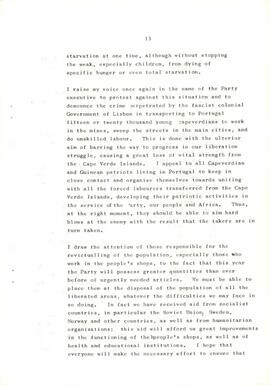 Mensagem de Boas Festas do Secretário Geral do Partido, Amílcar Cabral, endereçada aos camaradas e militantes
