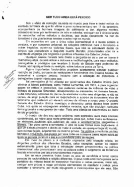 Intervenção do Governo da República de Cuba: Nem tudo ainda está perdido