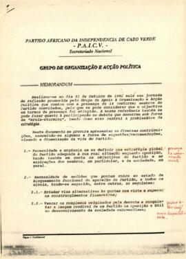 Memorando do Grupo de Organização e Ação Política do PAICV