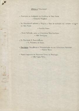 Simpósio sobre a cultura e a literatura cabo-verdiana. Módulos: Claridade, Literatura e Cultura