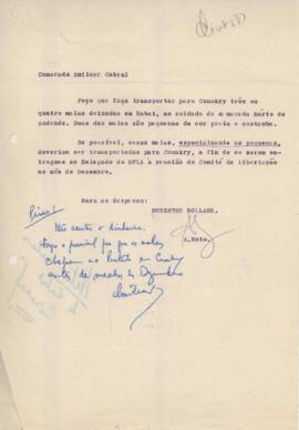 Carta de Agostinho Neto ao Camarada Amílcar Cabral